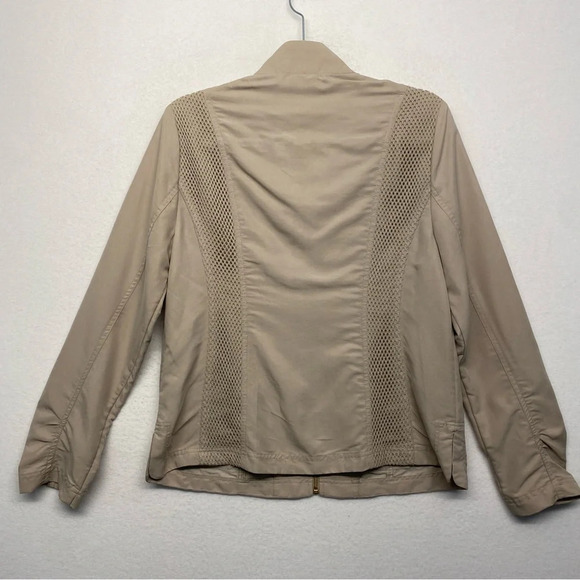 NWT Zenergy Chicos Woven Collection Mesh Detail Zip Jacket Tibet Taupe 1 / S - Picture 2 of 7